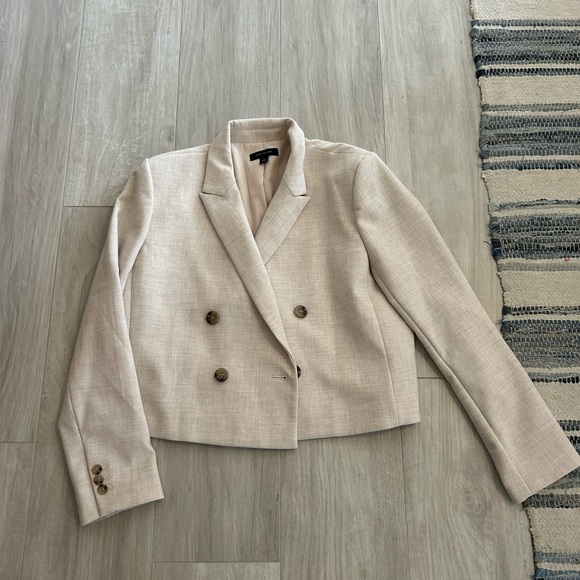 Pink/Cream Double-Breasted Blazer - Picture 2 of 4